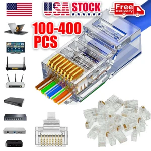 Conector de cable de red modular de paso RJ45 100X 8P8C CAT6 CAT5 - Imagen 1 de 14