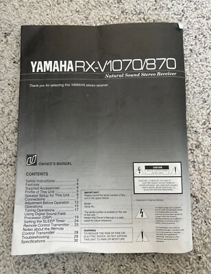 Receptor original Yamaha RX-V1070/870 manual del propietario Foto 1 de 3
