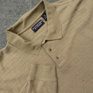 Roundtree & Yorke Sweater Men 4XB Beige Geometric Knit Button Polo Pullover - Picture 1 of 6