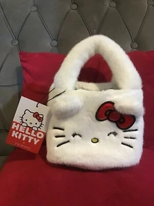 Hello Kitty Fluffy Cream Mini Bag Purse Phone Bag Brand New Tags Super soft - Picture 1 of 9