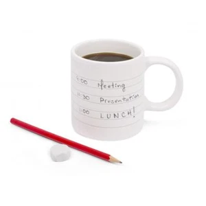 Taza de bloc de notas pulgares arriba 300 ml borrador de lápiz cerámica lavado a mano novedad de escritura - Imagen 1 de 4