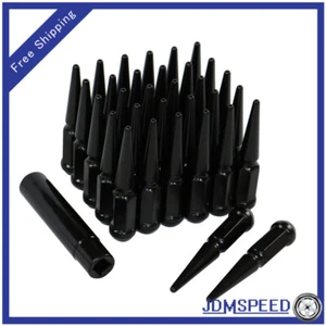 JDMSPEED BLACK 32 PCS Set Spike Lug Nuts 9/16" For Dodge RAM 3500 2500 1994-2011 - Picture 1 of 11