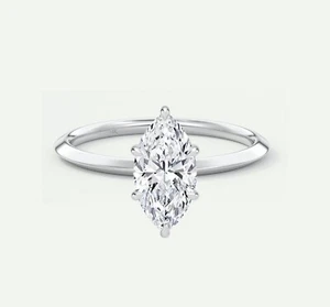 IGI F/VS 2.5 Ct Marquise Lab Created Grown Diamond Solitaire Ring 14K White Gold - Picture 1 of 2