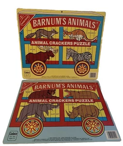 Vintage Nabisco Barnum's Animal Crackers Puzzles 1986 Cadaco No. 504 Lot of 2 - Picture 1 of 18