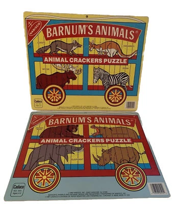 Vintage Nabisco Barnum's Animal Crackers Puzzles 1986 Cadaco No. 504 Lot of 2 - Image 1 of 4
