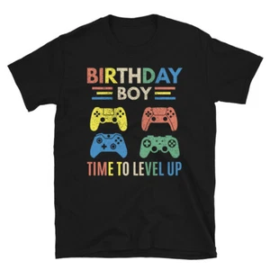 Birthday Boy Time To Level Up Video Game Birthday Boys Gamer Funny Shirt  - Picture 1 of 7