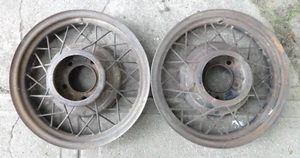 1933 1934 Ford 17" WIRE SPOKE WHEELS Original 5 lug pair - Picture 1 of 23