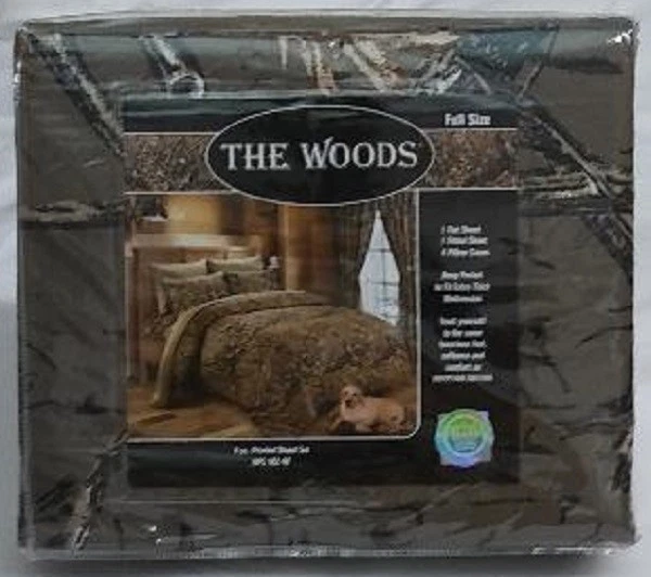 The Woods 6pc Printed Sheet Set Natural Brown Camo Sheets Full