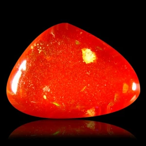 0.96 ct Topnotch Fancy Cabochon (9 x 7 mm) Flashing Multicolor Red Fire Opal - Picture 1 of 1