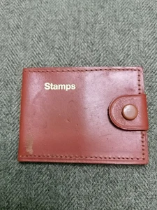 Briefmarken Geldbörse Vintage Leder, braun - Bild 1 von 10