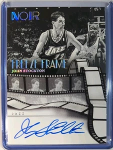2024-25 Noir Freeze Frame John Stockton On Card Autograph/49 Utah Jazz - Picture 1 of 2