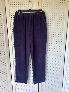 Blair Navy Blue Ribbed Pull On Straight Leg Soft Corduroy Pants Womens Sz M - Picture 1 of 6