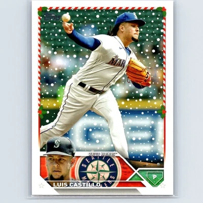 2023 Topps Holiday Luis Castillo #H156 Seattle Mariners - Image 1 of 2