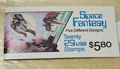 US Stamps #BK207 Space Fantasy #2745 Complete, Plate #2222, 29c, MNH - Image 1 of 2