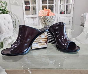 Opening Ceremony Julia High Heel Keilabsatz Pantolette dunkel burgund Leder Gr. 38 1/2 - Bild 1 von 7