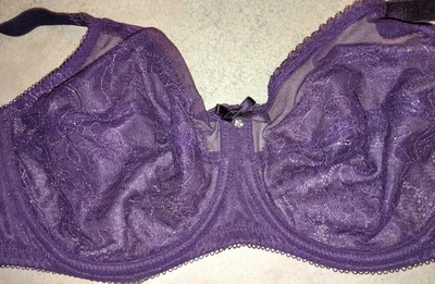 Sujetador Wacoal con aros 38C sin relleno de encaje transparente retro elegante para mujer púrpura Foto 1 de 4