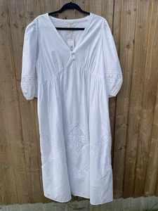 Per Una White Midi Dress Size 16 Brand New With Tags - Picture 1 of 10