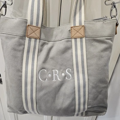 Pottery Barn Diaper Bag Grey Kids Baby Duffle Tote Leather Classic - Image 1 of 4