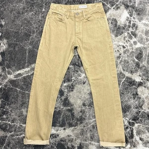 Pantalones de mezclilla Gustin para hombre 32x35 rectos crudos marrón tostado caqui beige hechos en EE. UU. - Imagen 1 de 8