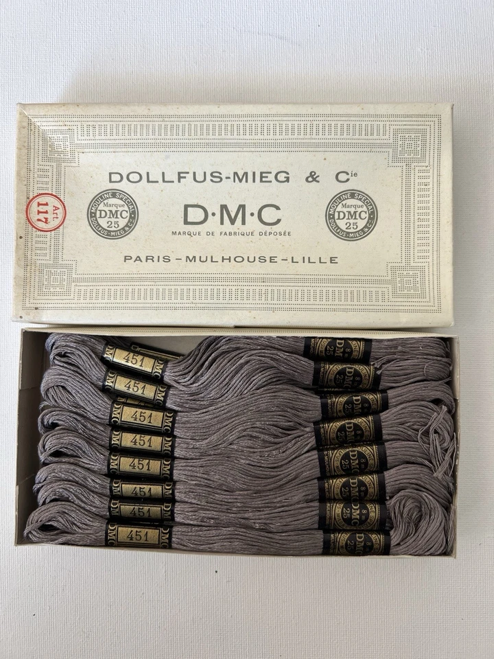 DMC Embroidery Floss COLOR # 451 Dark Shell Gray ~ box Of 24 New - Image 1 of 4