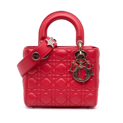 Authenticated Dior Small Lambskin Cannage My ABCDior Lady Dior Red - Image 1 of 4