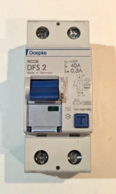 DOEPKE 40 AMP 30mA DOUBLE POLE RCCB RCD DFS 2 09 136 602 - Image 1 of 3