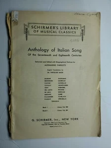 Anthology of Italian Song 1 VOCAL PIANO SCHIRMER'S LIBRARY CLASSICS 1922 rare - Picture 1 of 7