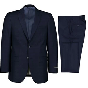 Alberto Cardinali Men's Navy Blue Glen Plaid 2 Button Slim Fit Suit NEW  - Picture 1 of 5