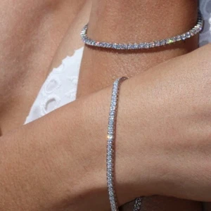 4.60Ct Round Cut Lab Created Diamond 14k White Gold Plated 925 Tennis Bracelet - Picture 1 of 1