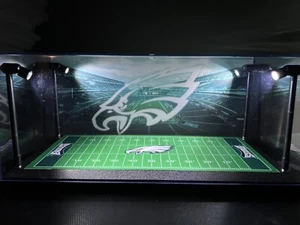 Philadelphia Eagles Custom 2 Mini Helmet display case with LED lights - Picture 1 of 2