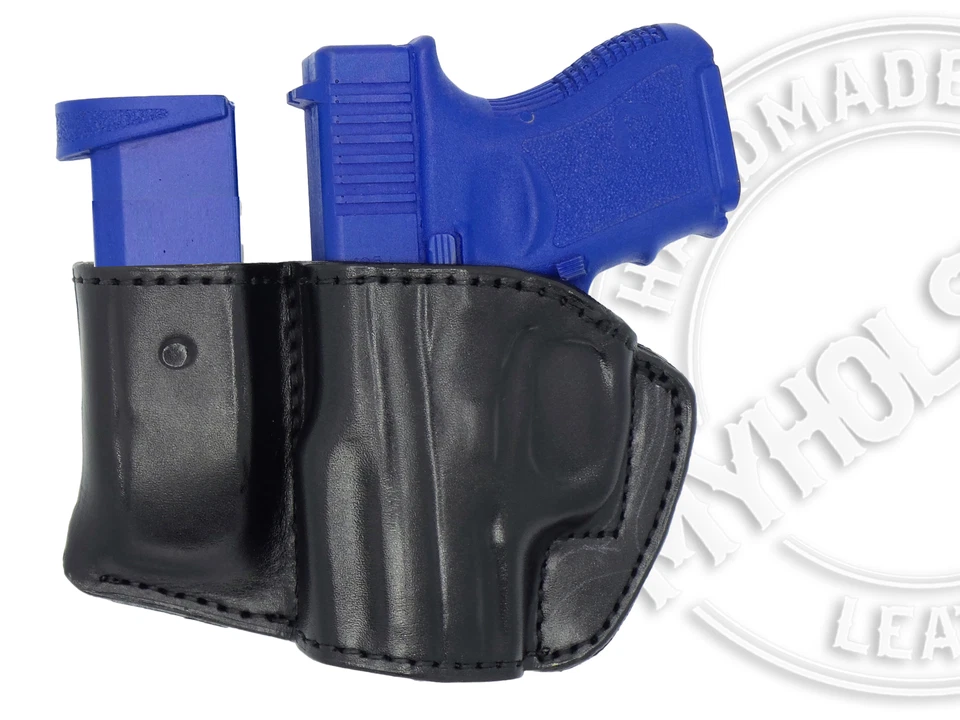 Holster and Mag Pouch Combo - Right Hand OWB Leather Belt Holster Fits GLOCK 26 - Image 1 of 1