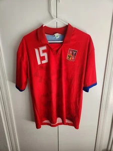 Czech Republic Czechia National Football Team Soccer Jersey #15 Baros Size L - Picture 1 of 2