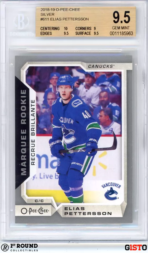 Elias Pettersson RC BGS 9.5: 2018-19 O-Pee-Chee Silver Rookie Card Gisto POP 5 - Image 1 of 4