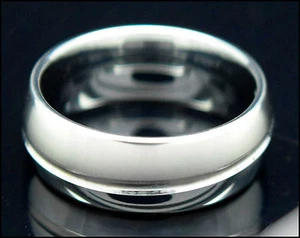 Mens Tungsten Carbide Ring Two-tone Wedding Band Anniversary 8mm - Picture 1 of 7