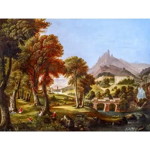 Thomas Cole, Dream of Arcadia, 1838, Lustre Canvas Print, 30" x 40" - Picture 1 of 10