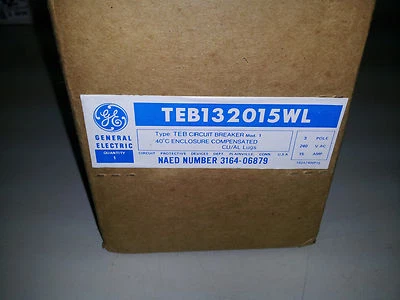 G.E. TEB132015 NEW IN BOX 3P 240V 15A BREAKER #B36 - Image 1 of 2