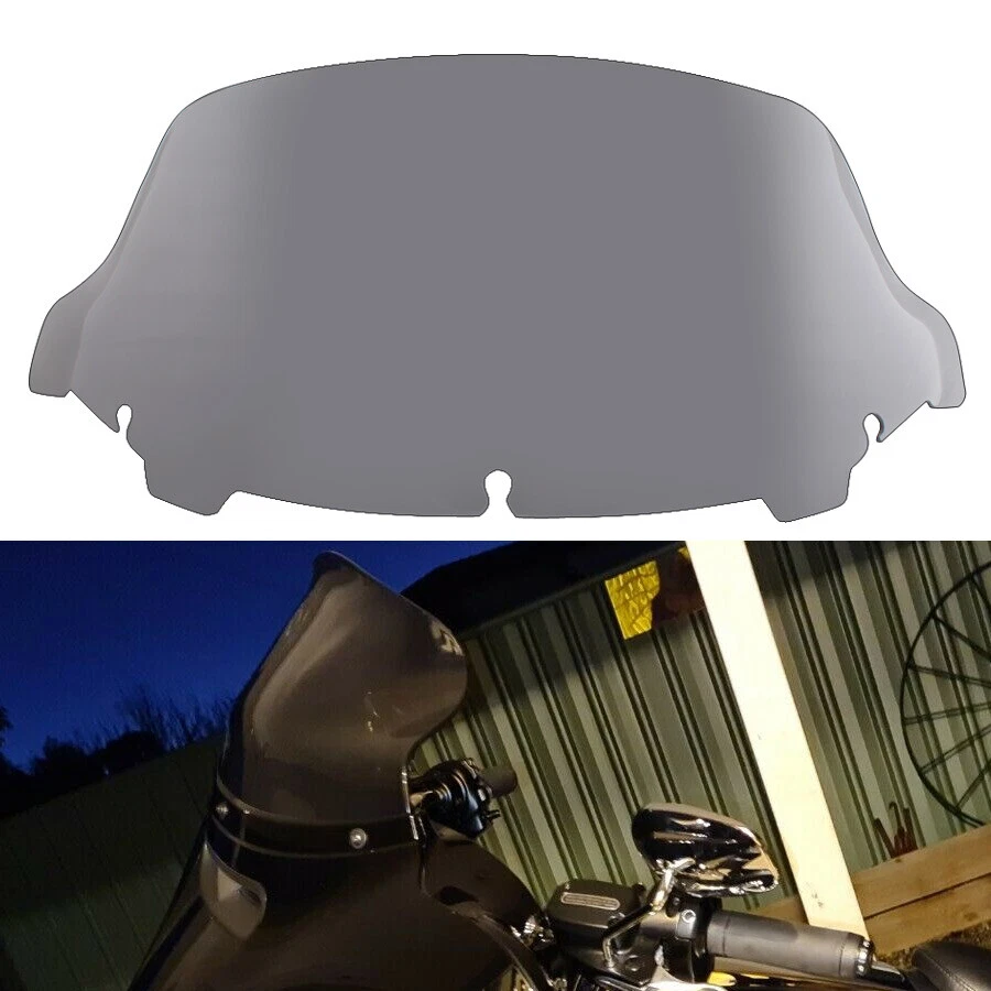 For Harley Touring Electra Glide  10.5" Wave Windshield Windscreen Smoke 2014-22 - Image 1 of 4