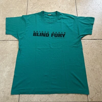 Vintage Blind Fury Movie Promo T-shirt L Single Stitch 90 Tri Star Rutger Hauer - Image 1 of 4