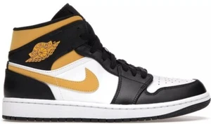 Jordan 1 Mid PS Black University Gold 2021 SIZE 1 w/Box Fast Shipping - Picture 1 of 5