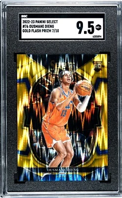 2022-23 Panini Select Ousmane Dieng Rookie 7/10 Gold Flash SGC 9.5 Mint+ - Image 1 of 2