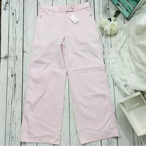pantalone tory burch gamba larga cotone rosa nuovo con etichetta donna taglia 8 - Foto 1 di 5