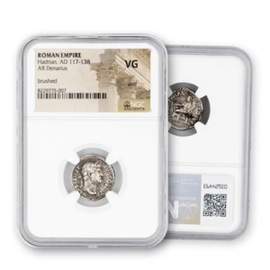 Hadrian 117-138 AD, Roman Empire AR Silver Denarius NGC - Picture 1 of 1