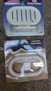 2 shower room accessories : soap holder and tower ring - Bild 1 von 1