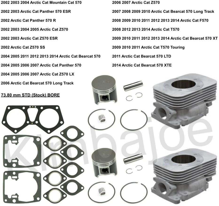 Kits de pistón de cilindro Arctic Cat 570 Bearcat F570 T570 Z570 Panther SPI reconstrucción Foto 1 de 1