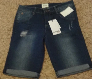 NWT GIRLS HUDSON DENIM BERMUDA SHORTS-SIZE 16-DARK BLUE DENIM - Picture 1 of 2