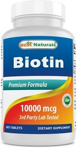 Best Naturals Biotin 10 000 mcg (10mg) 365 Tablets - Picture 1 of 7
