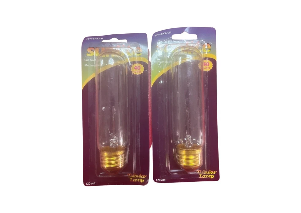SET of 2 - Sunlite 40T10/CL/CD 40-Watt Medium Based Tubular Lamp Cat. No 02016 - Image 1 of 2