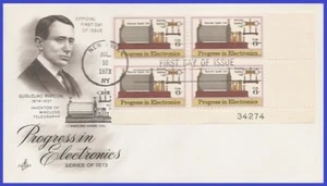 USA4 #1500 U/A ARTCRAFT FDC PB4 Marconis Spark Coil and Gap - Picture 1 of 1