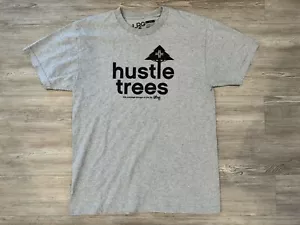 LRG Men's T-Shirt Sz L Lifted Research Group Hustle Trees Gray short sleeve - Picture 1 of 3