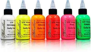 Bloodline Ink Professional Blacklight UV 6 Color Set - 1/2 oz (15 ml) - Highligh - Picture 1 of 2